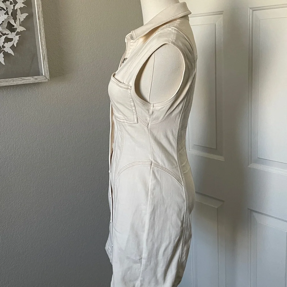 Pilcro Seamed Button-Front Denim Mini Dress from Anthropologie - Picture 4 of 5